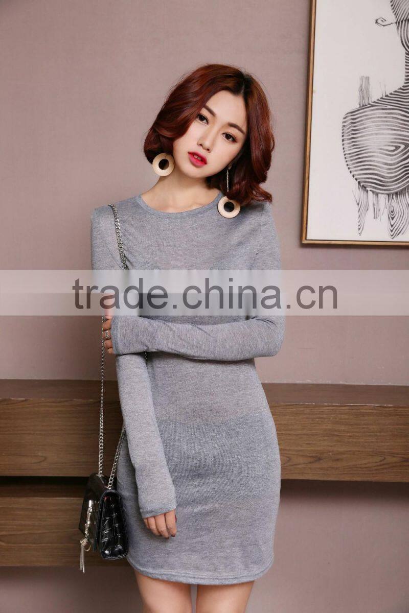 Blank Wholesale Long tight fit Cotton t shirt Dress for women