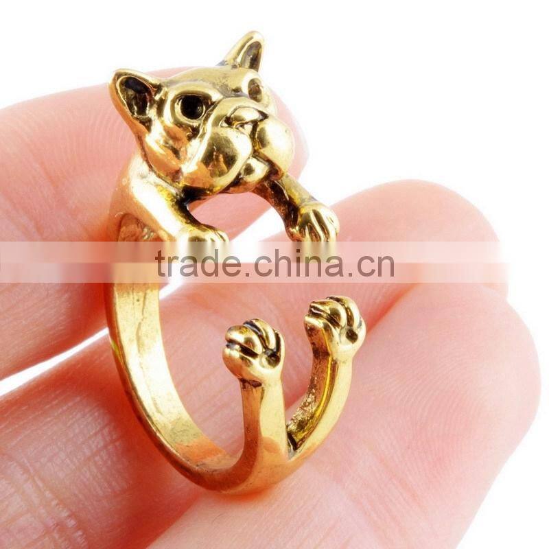 Dog Animal Wrap Rings for Men & Women and Girls Boys Adjustable Rings Fine Jewelry Resizable