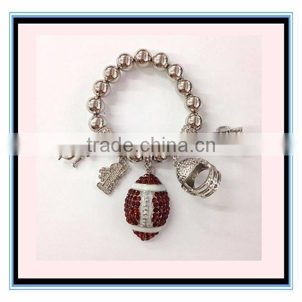 XP-MB-10565 FACTORY PRICE Wholesale Sport Jewelry Metal Zinc Alloy Soccer Ball Bracelet Jewelry
