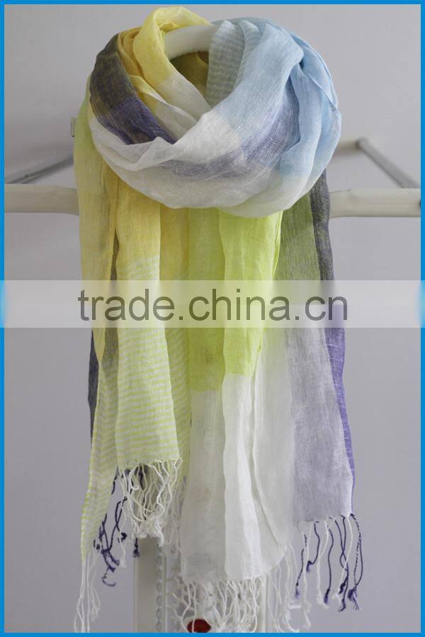 High quality lady's fashion linen cotton scarf manufacturer