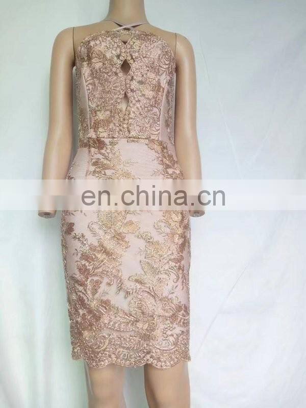Amigo 2017 new designer sex Embroidery lace strap cut out bandage dress elegant midi evening dresses for women party wear