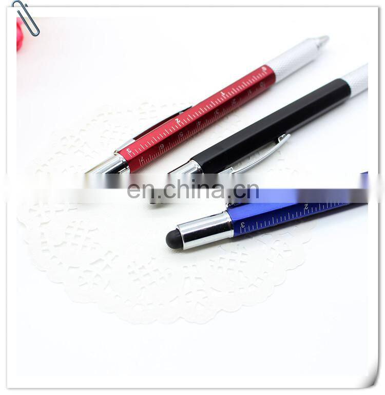 multi functional promotion novelty fancy creative advertising measure and screwdriver ballpoint ball pen with level vial