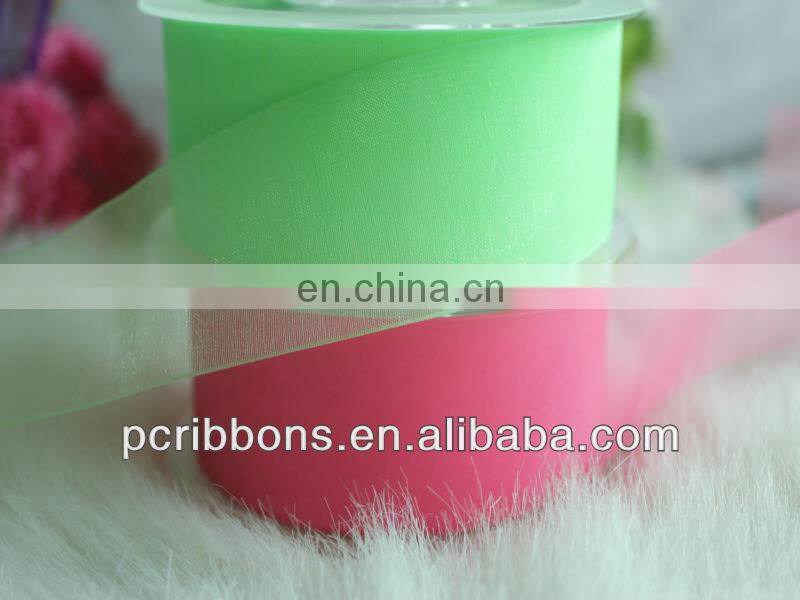 Beautiful double sheer ribbons silk organza ribbon