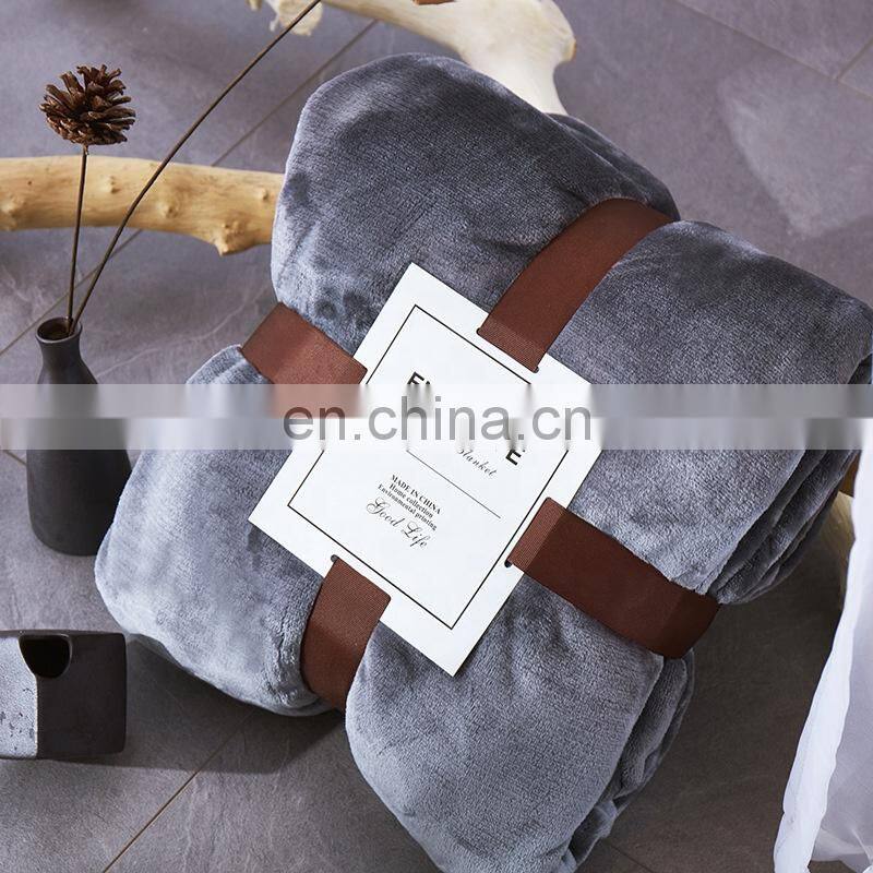 Ready To Ship Custom Logo Soft Warm Winter Thick Throw Fleece Flannel Blanket