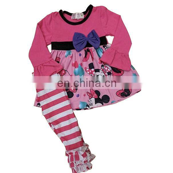 Animal ruffle trendy jogging clothes bulk wholesale kids clothing