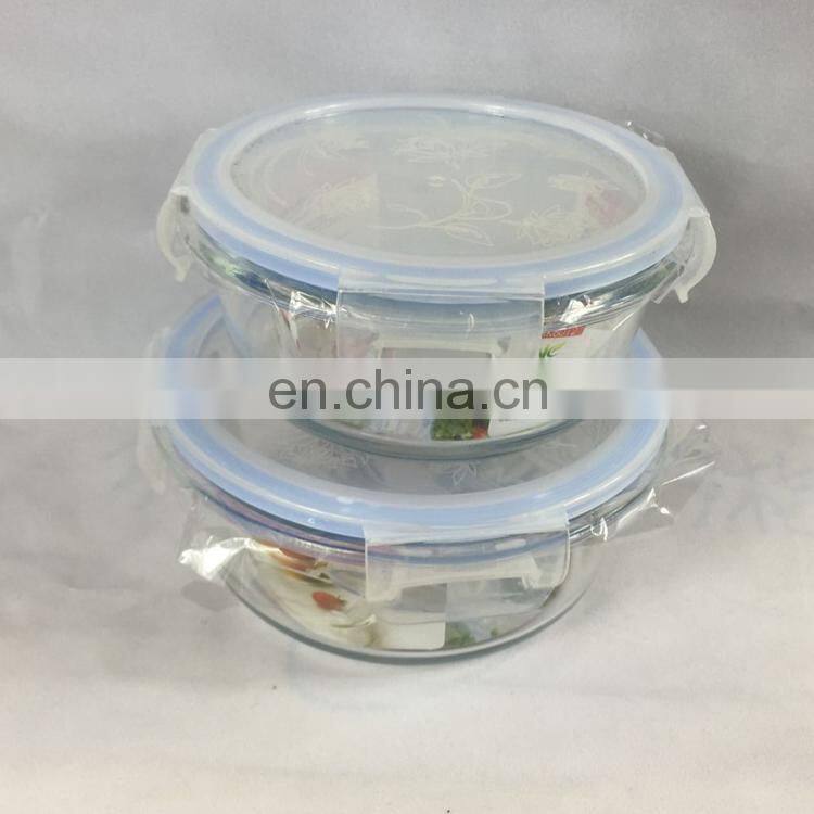 Microwave oven safe glass food storage container with snap locking lid