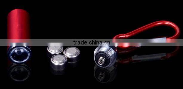 Portable mini 1 LED flashlight with keychain for promotion