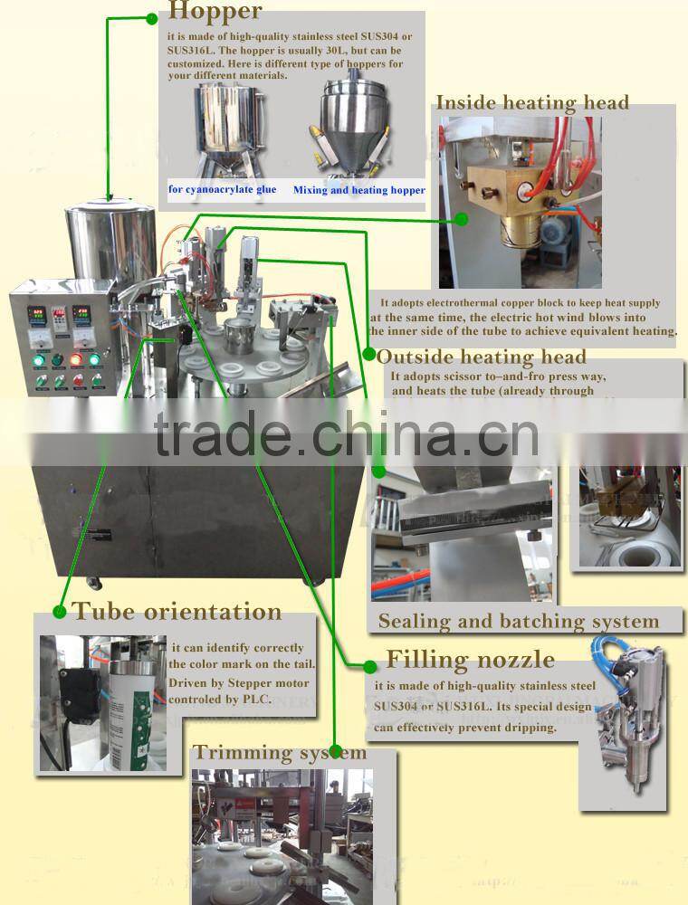 semi automatic soft tube body scrub filling sealing machine