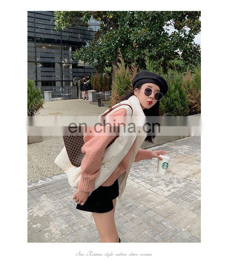 New Arrival Women Down Filled Solid Sleeveless Jacket Custom Winter Down Puffer Vest Short Casual Women's Jackets