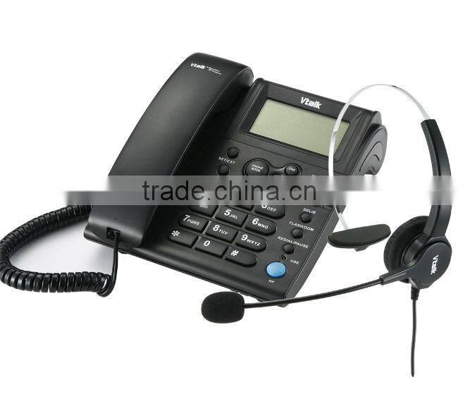 plastic corded single line call center office telephone