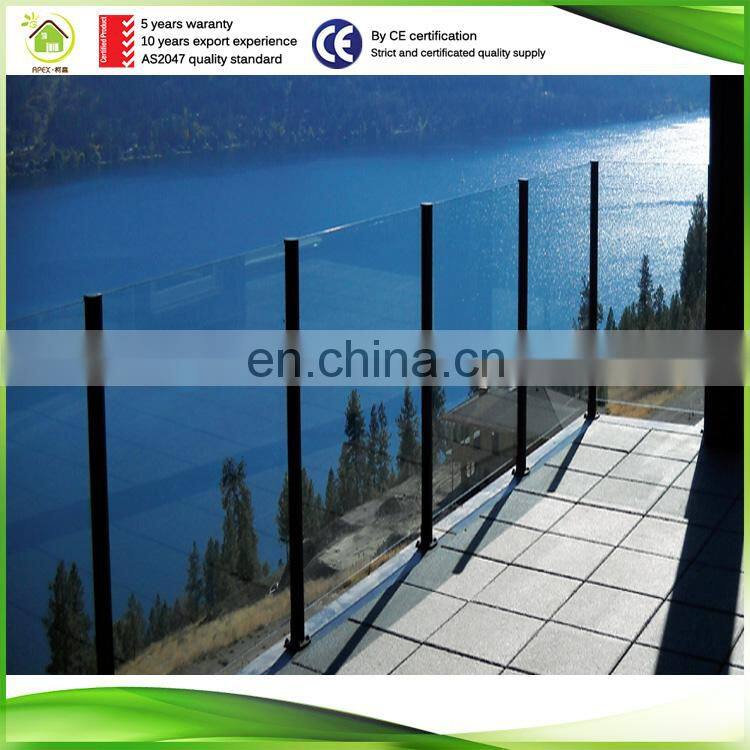 Morden style design aluminum glass stair deck balcony rail indoor railings