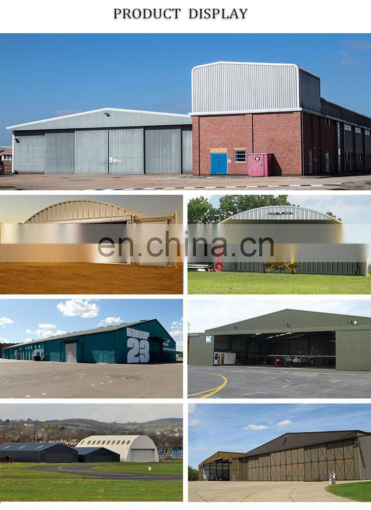 Direct manufacturer fireproof jqr4536 metal steel structure airplane hangar