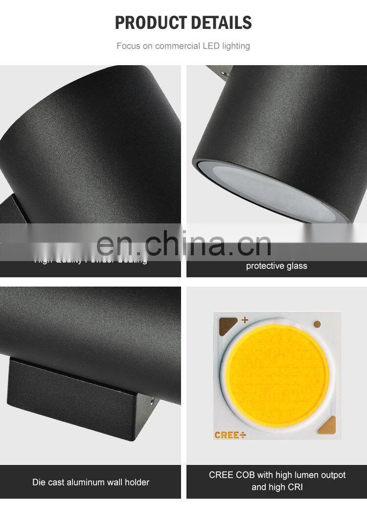 Top Quality Up and Down Black Aluminum IP65 Waterproof 20Watt Outdoor LED Wall Lamps