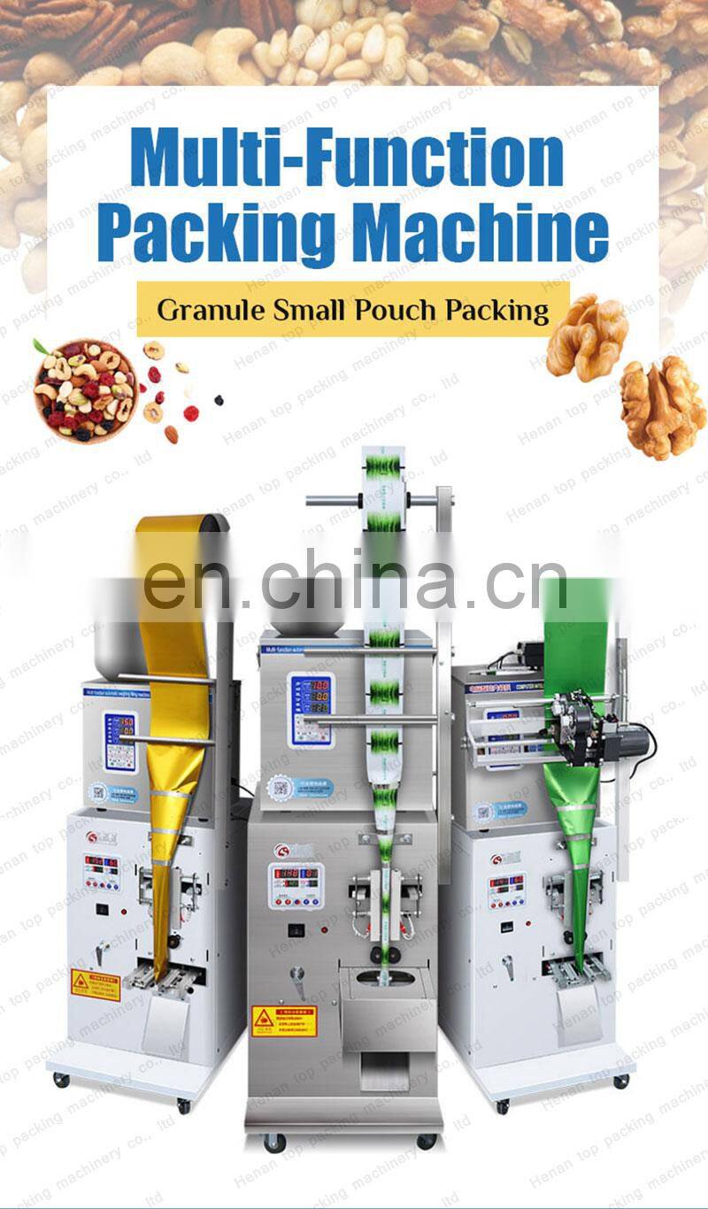 Multi-functional central seal corn sugar nuts electric weiging granular and powder packaging machine