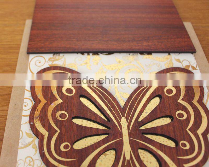 2016 Alibaba China Design Handmade Butterfly Wedding Invitations