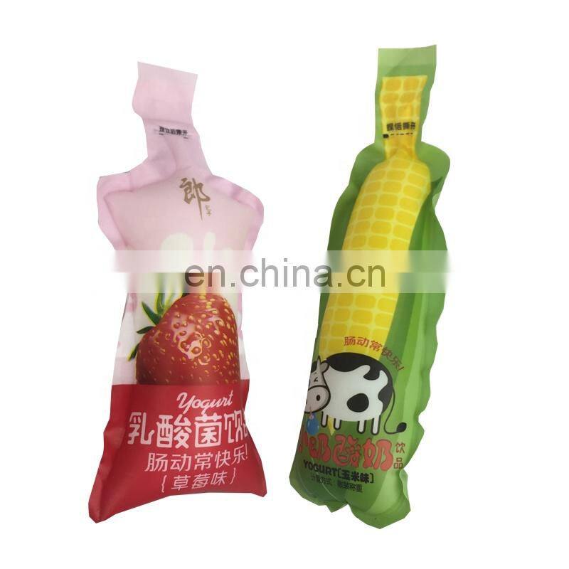orange packaging bag100 ml plastic bottle shape pouch baby drink beverage packaging bag apple juice bag