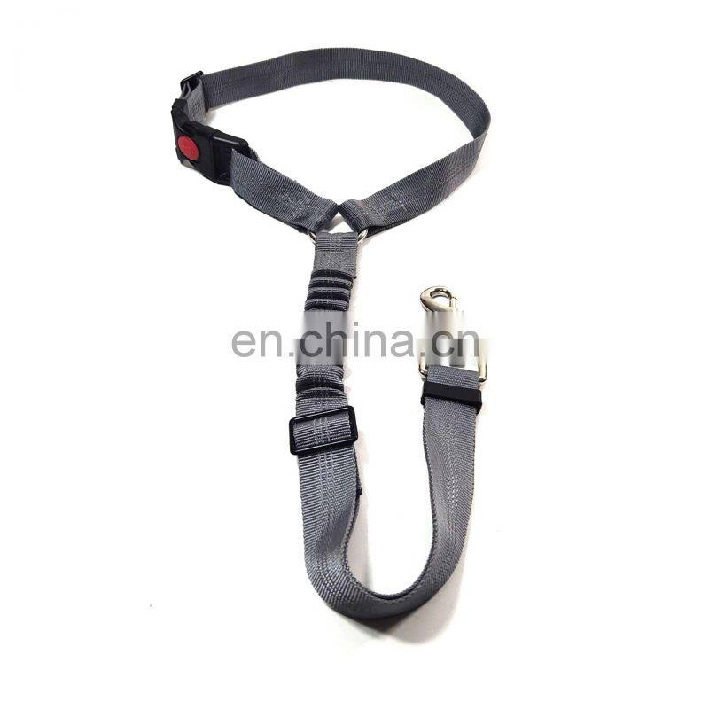 Dog Seat Belt Adjustable Durable Car Seat Belt Reflective Elastic Nylon Bungee Connect Dog Harness in Vehicle Travel Strap Leads