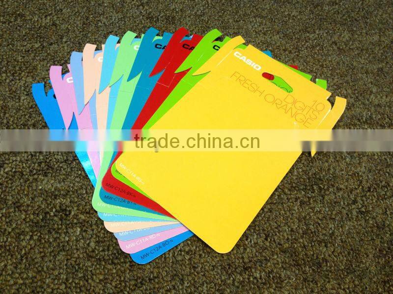 12 Casio computer color cards/Colorful personalized paper cards with hand hole