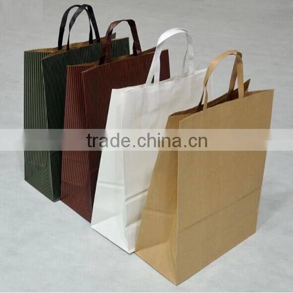 stripe kraft paper gift bag brown shopping bag