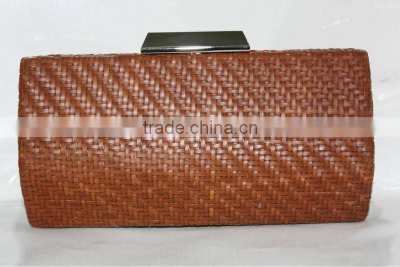 2014 New arrival fashion weave lady handbag clutch bag crystal bag