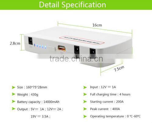 AGA Factory sales high capacity 16000mAh powerful mini auto jump starter lipo car battery