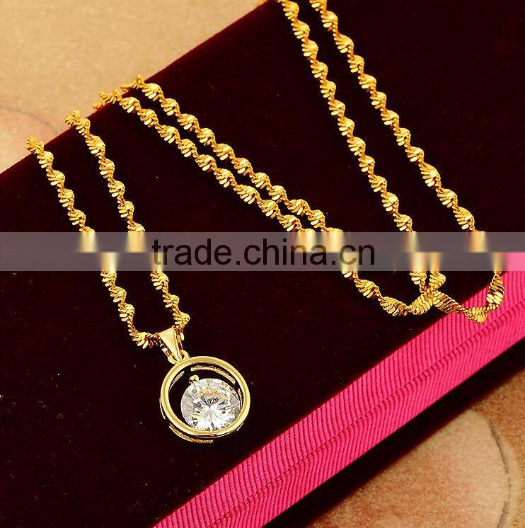 Wholesale charm necklace circle gold necklace popular pendant necklace