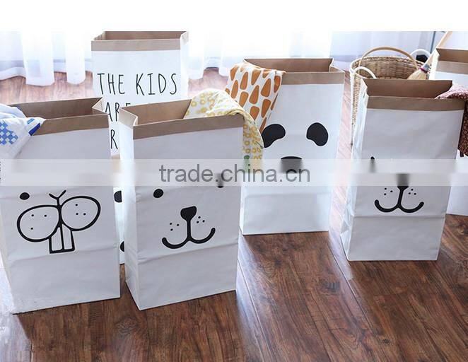 Kraft Paper Bag Sundries Storage Organizer Gift Bag Toy Bag