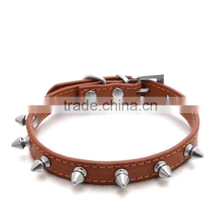 Wholesale pet supplies plain pet collars personality bullet nail dog collar