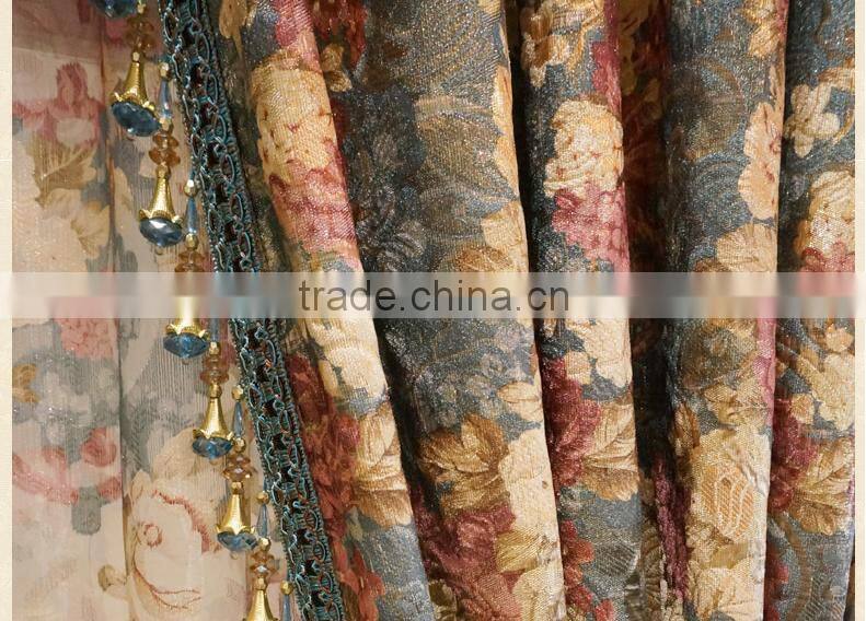 good quality beautiful flowers Chenille curtains for living room bedroom