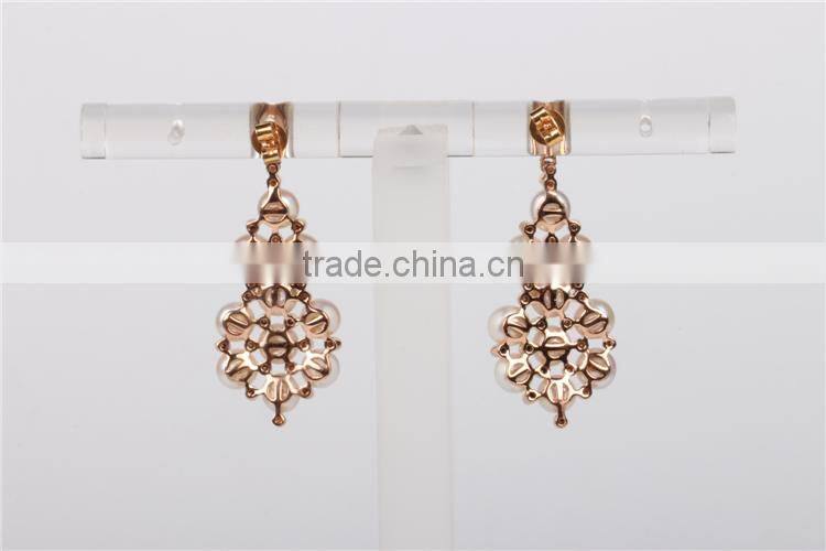 fashion pearl earring in ear chain designs silver jewelry sets