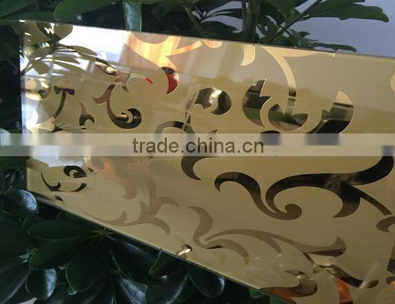 5mm royal golden patterned mirror sheet
