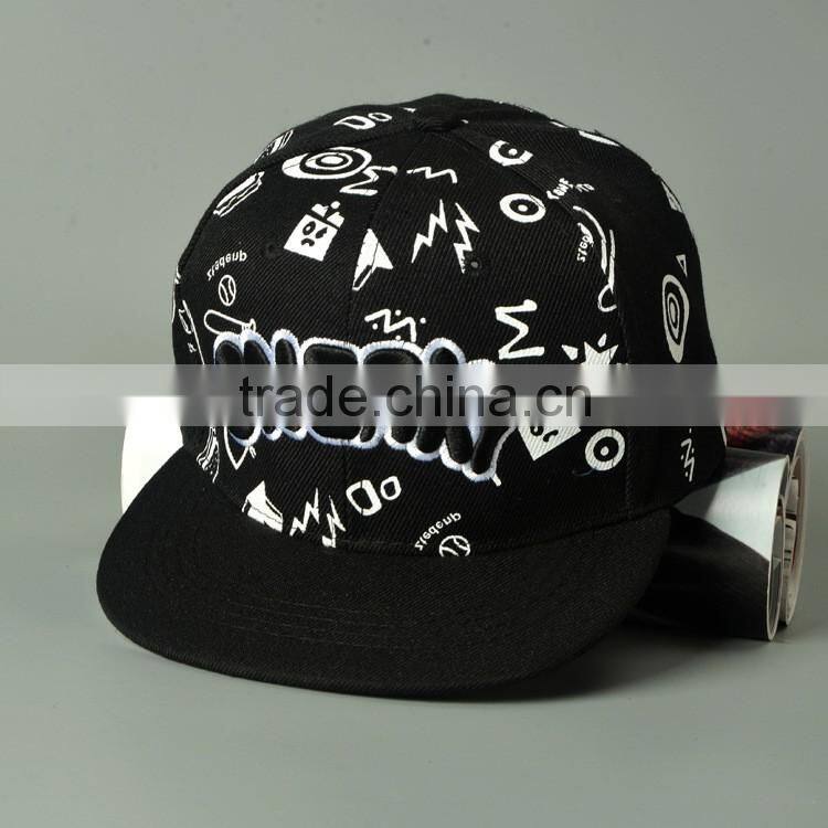 2016 Latest Letter SNEAKY Embroidery Flat Brim Snapback Boys Girls Sport Cap