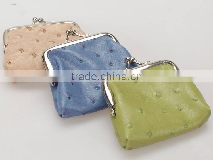 American Style Ostrich Pattern Small Fashion Leather Coin Purse