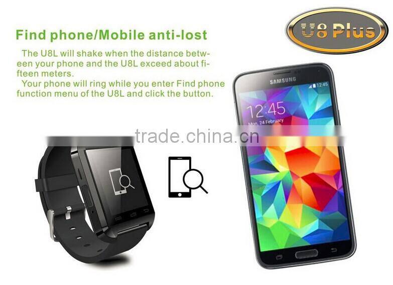2015 Bluetooth 3.0 wireless audio transmission smart watch u8 pro,u8 smart watch 4g,u8 bluetooth smart watch