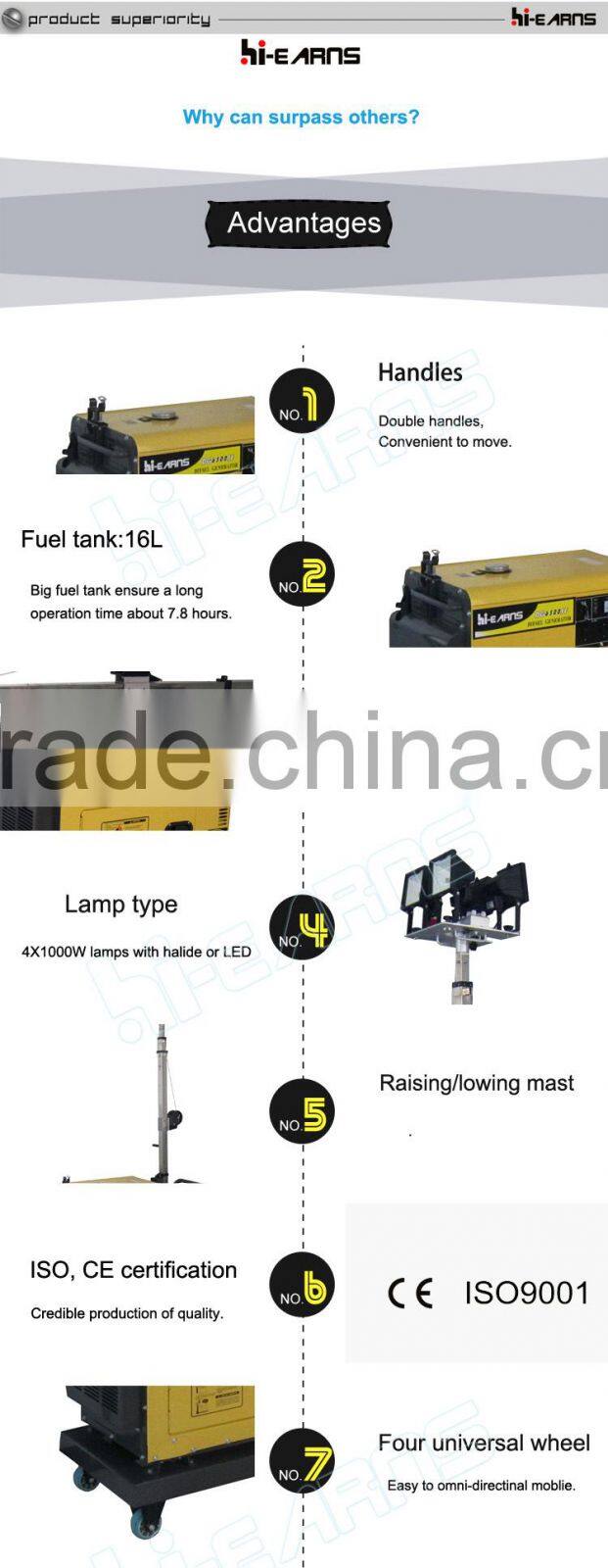 5KW light mobile lighting tower CE ISO