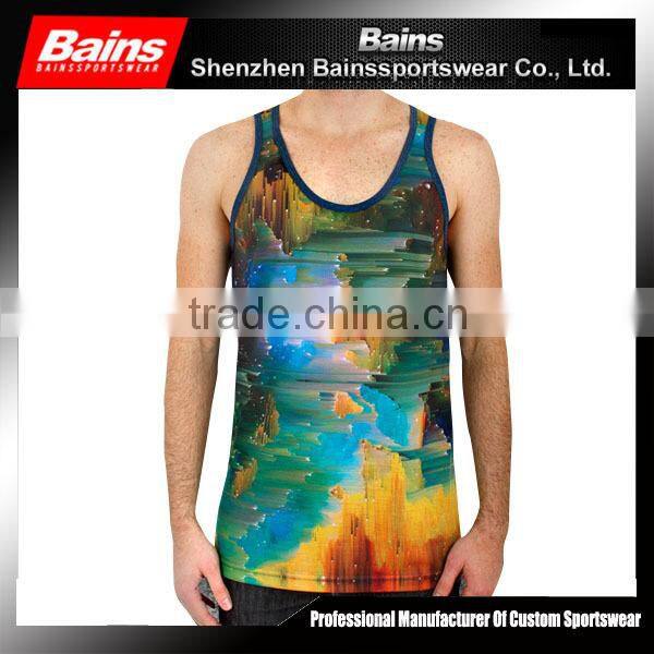 2015 new design custom stringer tank top manufacturer