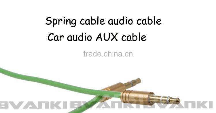 Spring Cable with UL approval Made in China new design coiled flexible spring cable Cheap price 3.5mm to 3.5mm jack audio cable
