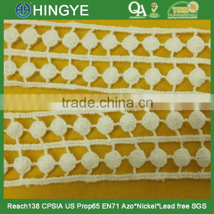 wholesale off white crochet cotton lace for garments H1506