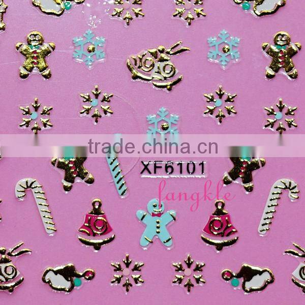Hotselling 3D christmas nail art sticker