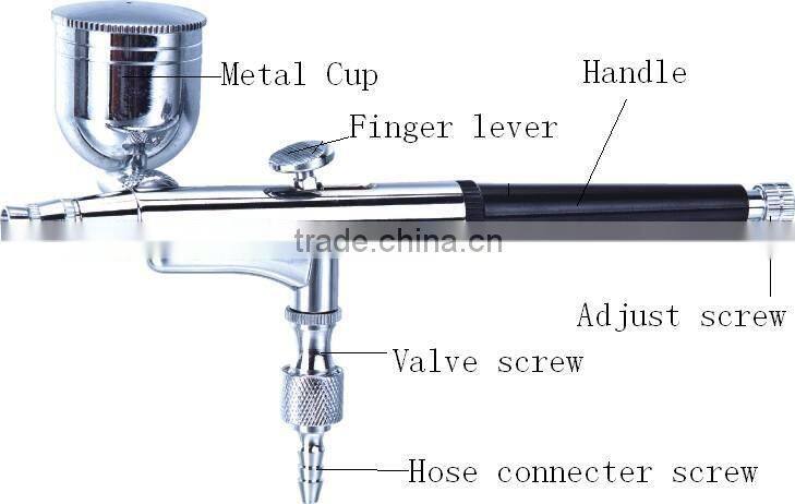 HS-34 7CC&22CC ink cup airbrush nail art and model airbrush compressor
