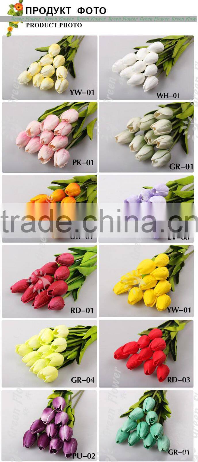 Home Decoration Occasion and Decorative Flowers & Wreaths Type 35CM mini tulip Real Touch for Home Weddings decorations