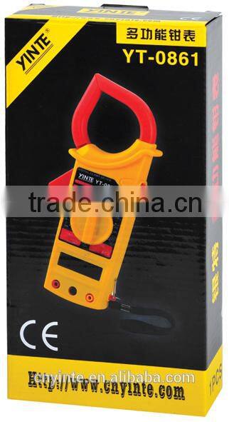 YT-0861 Large Display Electronic Ohms Volt Meter Digital Clamp Meter