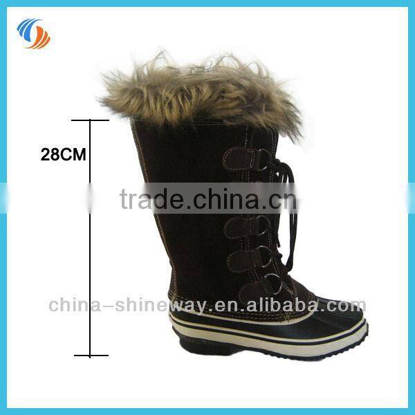 2014 woman leather snow boots