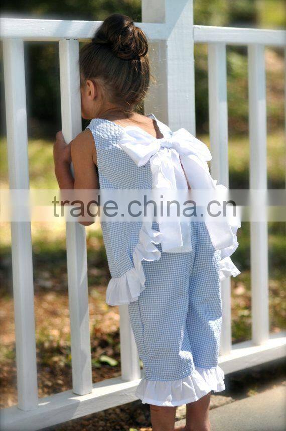 OEM design Hot Sale Seersucker boys shorts matching seersucker gingham clothing set for children