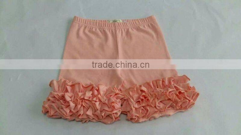 Wholesale baby ruffle shorts soft knit cotton baby icing ruffled shorts