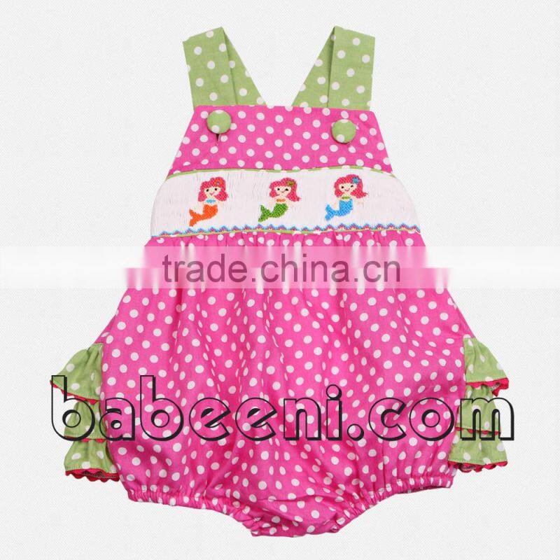 Adorable seashell hand smocked girl bubble