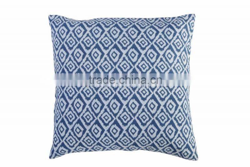 Indian Block Print Reversible Cushion Cover Indigo Cotton Shams Decorative Pillows Handmade Cushion Throw