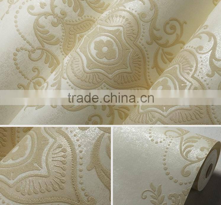 European home decorative non woven damask wallpaper