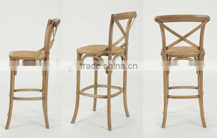 Antique Wooden Armless Bistro Counter Stool/ High chair