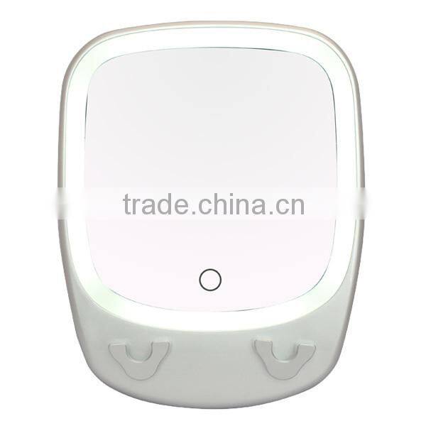 Stick on wall fogless shower mirror shaving mirror , 3x magnifying lighted bathroom wall mirror